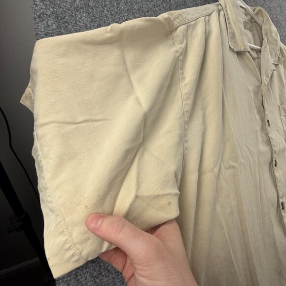 Tommy Bahama Herringbone XL All Silk Camp Short Sleeve Loop Beige Shirt Vacation - Picture 16 of 16